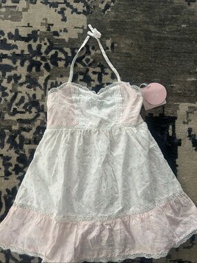 LoveShackFancy x Target Light Pink Floral bow Halter Dress -